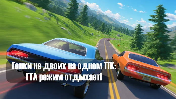 Гонки на двоих на одном ПК: ГТА режим отдыхает! на Пикабу Игры