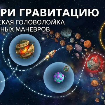Запусти корабль и выйди на орбиту - физическая головоломка (скриншот 1)