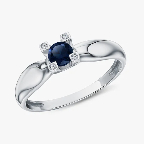 Золотое кольцо с бриллиантами и сапфирами