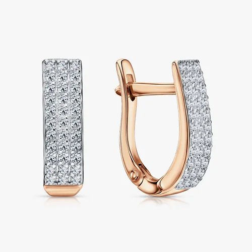 Золотые серьги с фианитами