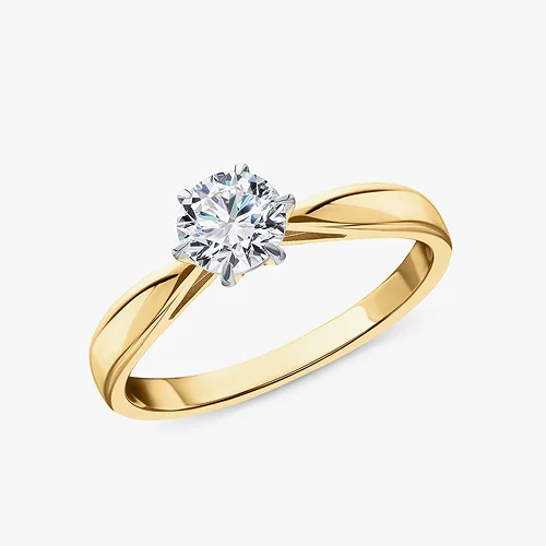 Золотое кольцо с бриллиантами выращенными