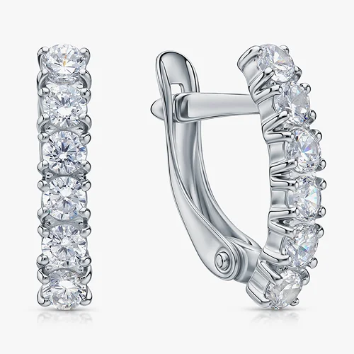 Серебряные серьги с фианитами