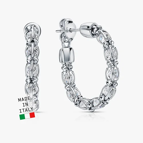 Серебряные серьги с фианитами